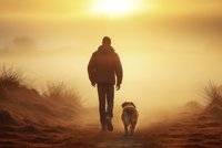 Mann mit Hund