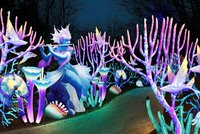 Schillernde Unterwasserlandschaft mit Fabelwesen, Korallen und Lichtfischen