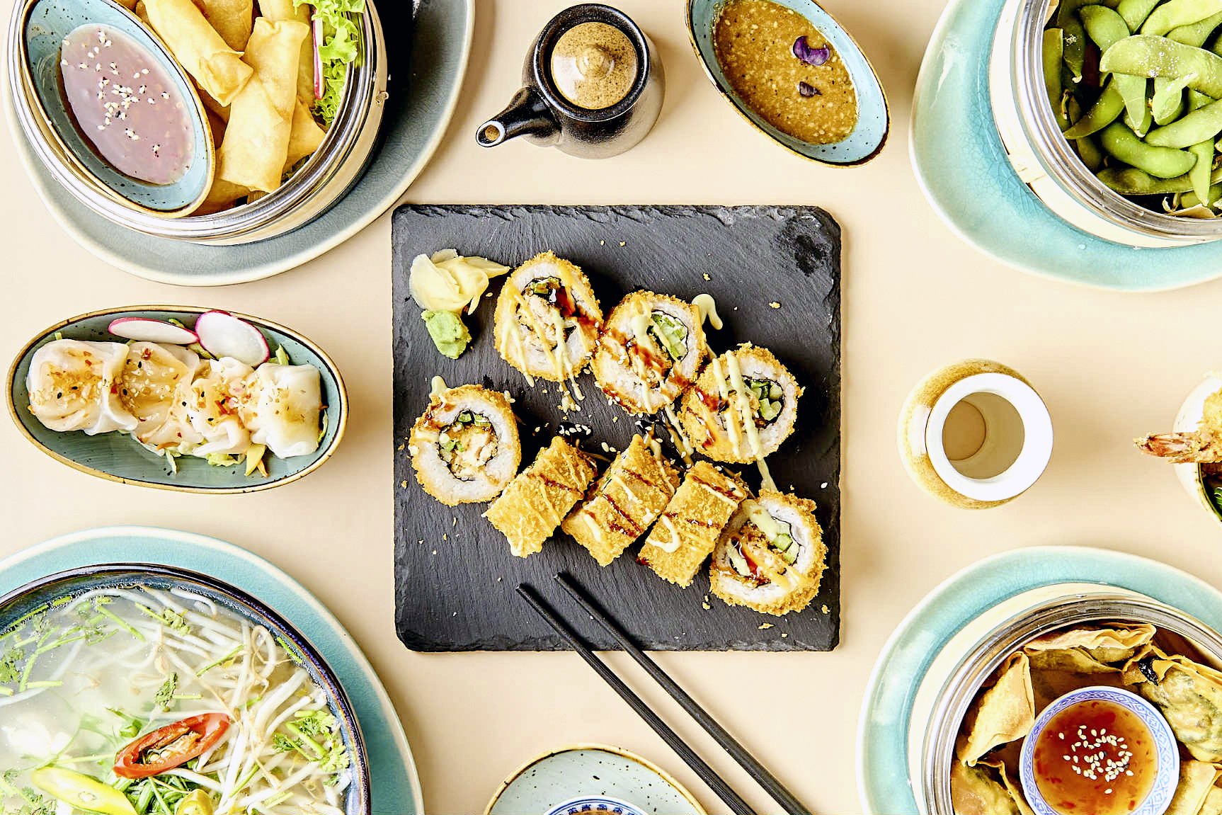 Das Menü im Rice and Roll ist bunt und vielfältig
