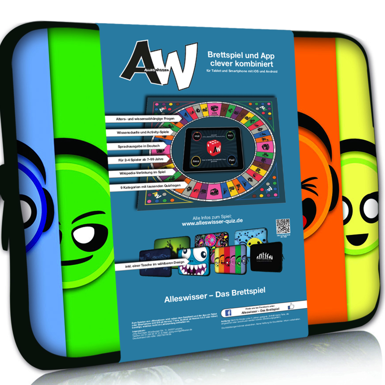 Zum Spiel gehören Spielbrett, Figuren, Würfel und Spielsteine