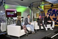 Moderatorin Kristy Pantak im Gespräch mit Lucas Krzikalla, DJane Pretty Pink und Jonas Richter