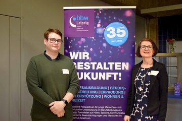 Dr. Grit Franke mit Nicolas Valentin Kunst (Vorsitzender Lehrlingsrat)