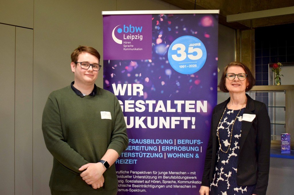 Dr. Grit Franke mit Nicolas Valentin Kunst (Vorsitzender Lehrlingsrat)
