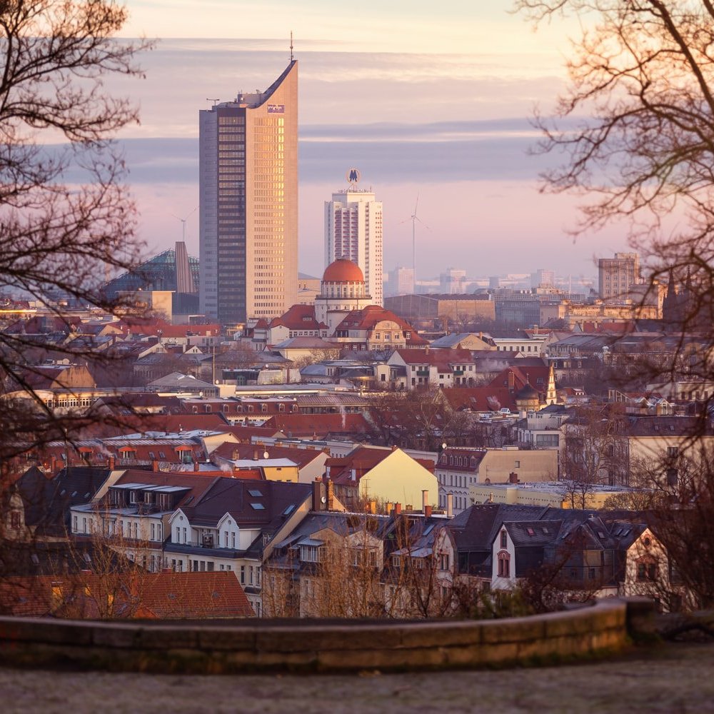 Blick vom Leipziger Fockeberg auf das City-Hochhaus