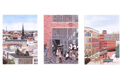 Kunstpostkarten Leipzig – 3er-Set mit Illustrationen von Lisa Vogel