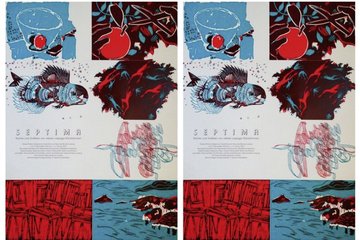 Dieses Plakat mit Linolschnitten haben die Künstlerinnen bereits im Vorfeld der Ausstellung erschaffen