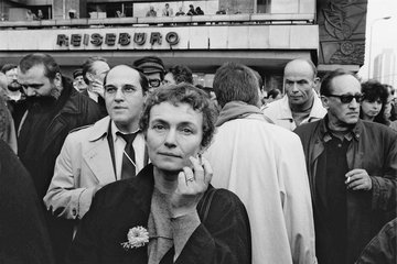 Gregor Gysi, Bärbel Bohley und Heiner Müller 1989 in Ost-Berlin