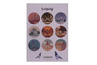 Leipzig-Stickerbogen  – kreative Aufkleber mit Stadtliebe in weiß