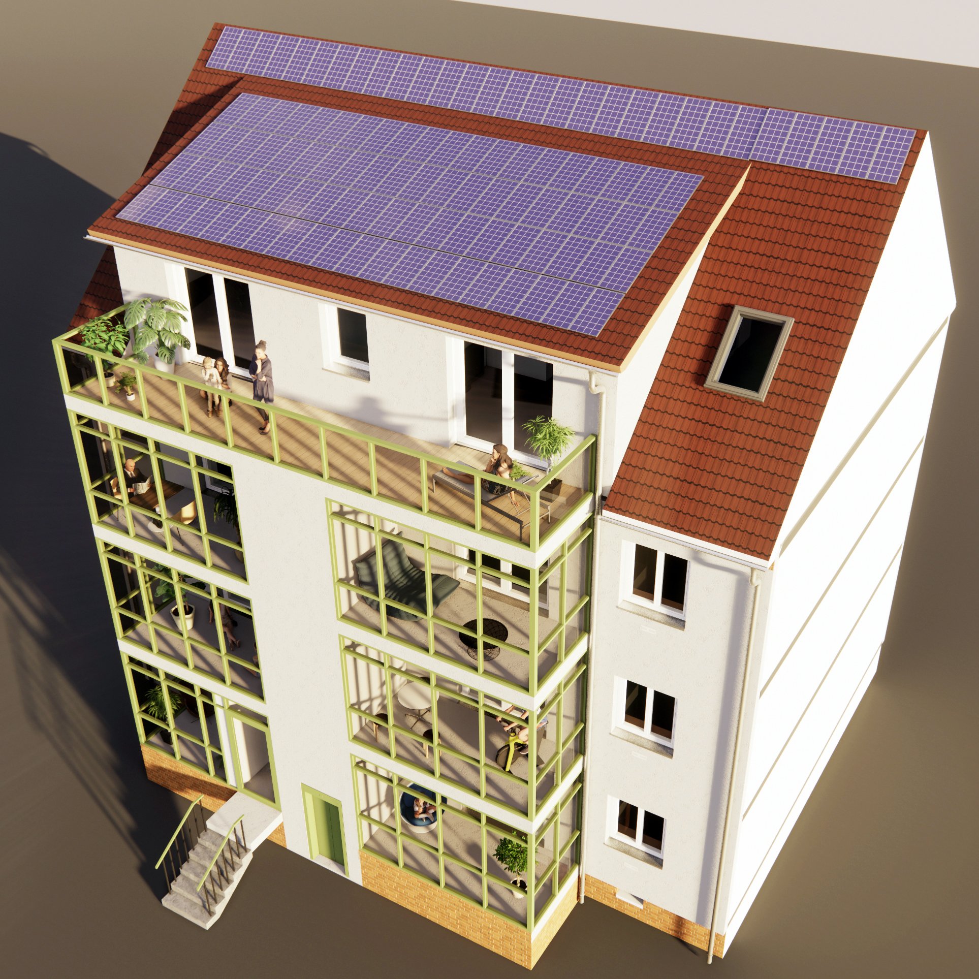zusehen: Model von einem Wohnhaus 