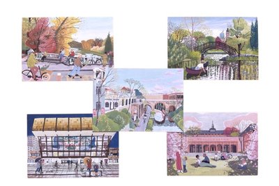 Kunstpostkarten Leipzig – 5er-Set mit Illustrationen von Lisa Vogel