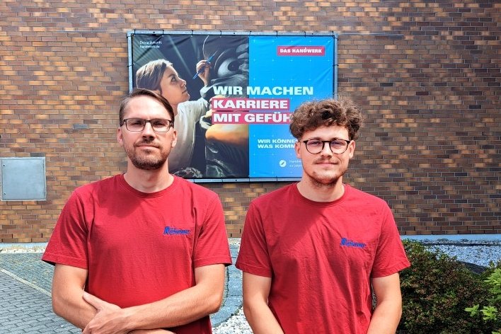 Die Rübner-Azubis Alexander Lazarev (links) und Philip Weißschnur