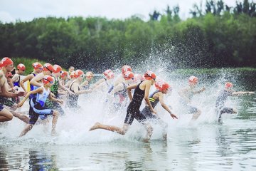 Kinder und Jugendliche sind beim Leipziger Triathlon zahlreich vertreten