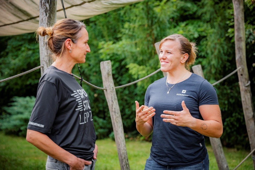 Marie Branser (rechts) mit Katja Junghans (Olympiasport Leipzig)
