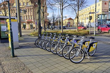Die neue Bikesharingstation an der Post Mockau