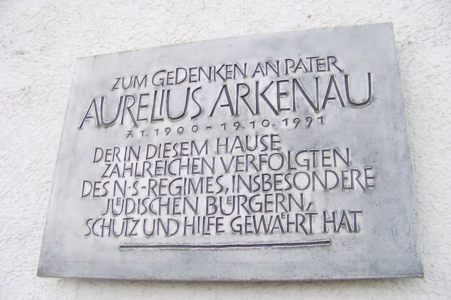 Gedenktafel für Aurelius Arkenau