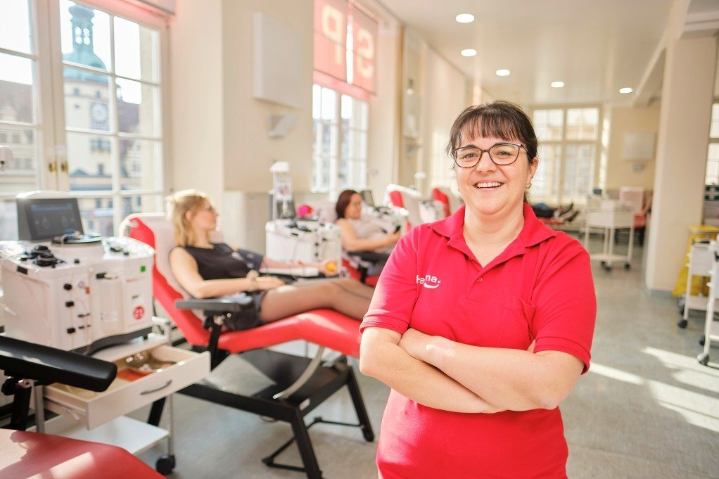 Nadine Weber im Haema-Zentrum am Leipziger Markt