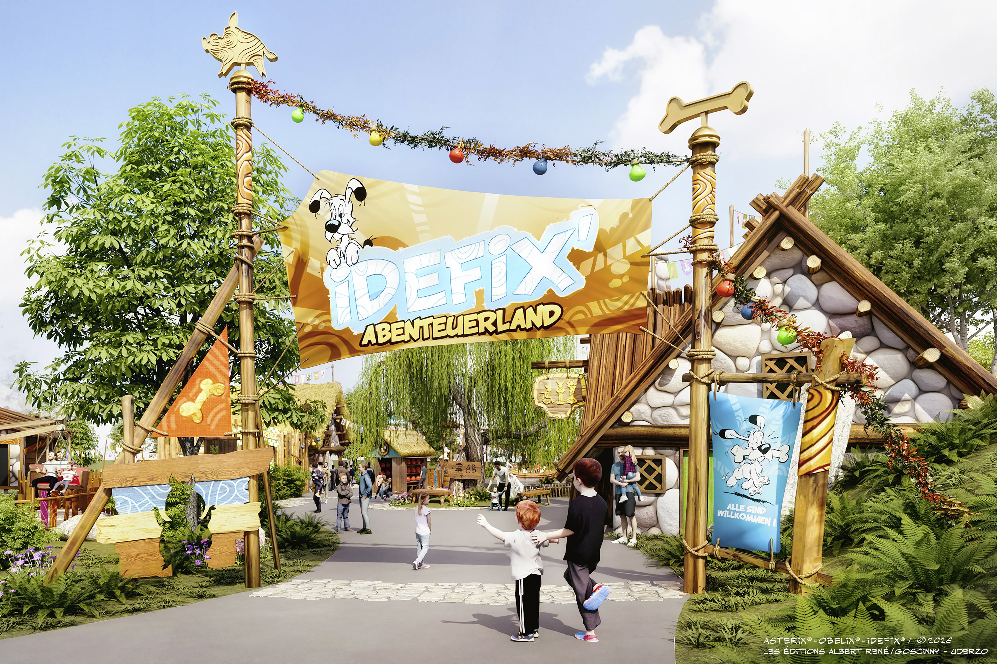 Haupteingang zu Idefix’ Abenteuerland im BELANTIS
