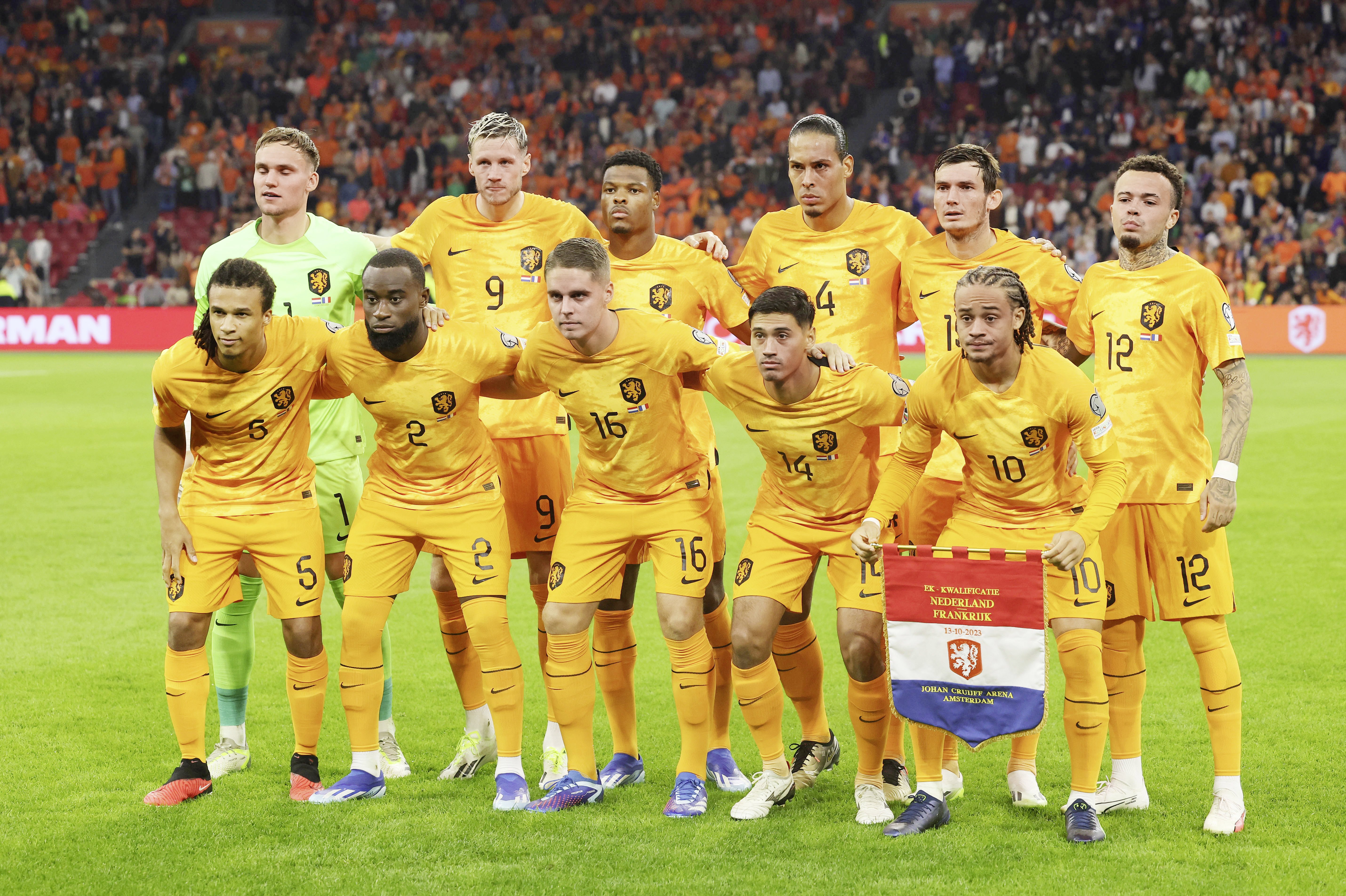 Gruppenfoto: Niederländische Fußballnationalmannschaft