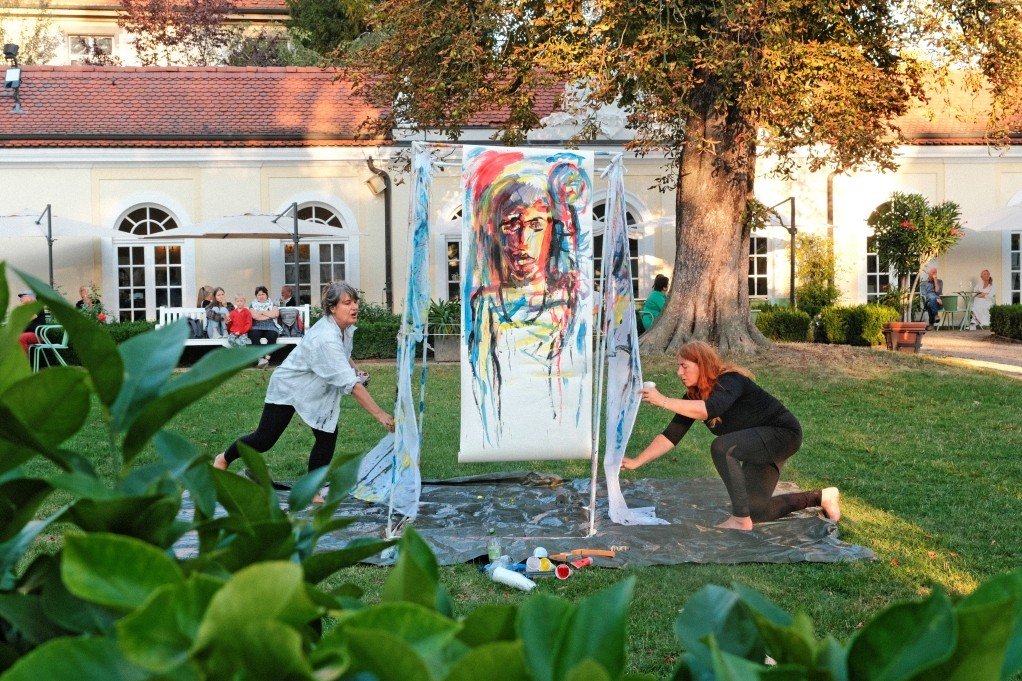 Beim Pleinair im Gohliser Schlösschen entsteht Kunst vor den Augen der Gäste