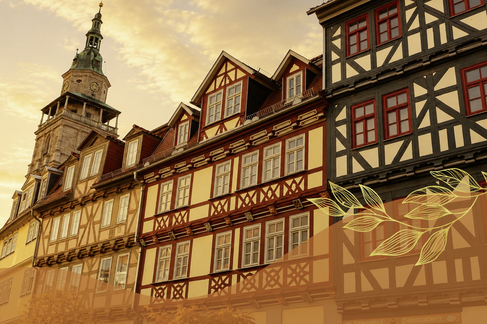 Herbstliches Lichtspiel in der Innenstadt von Bad Langensalza