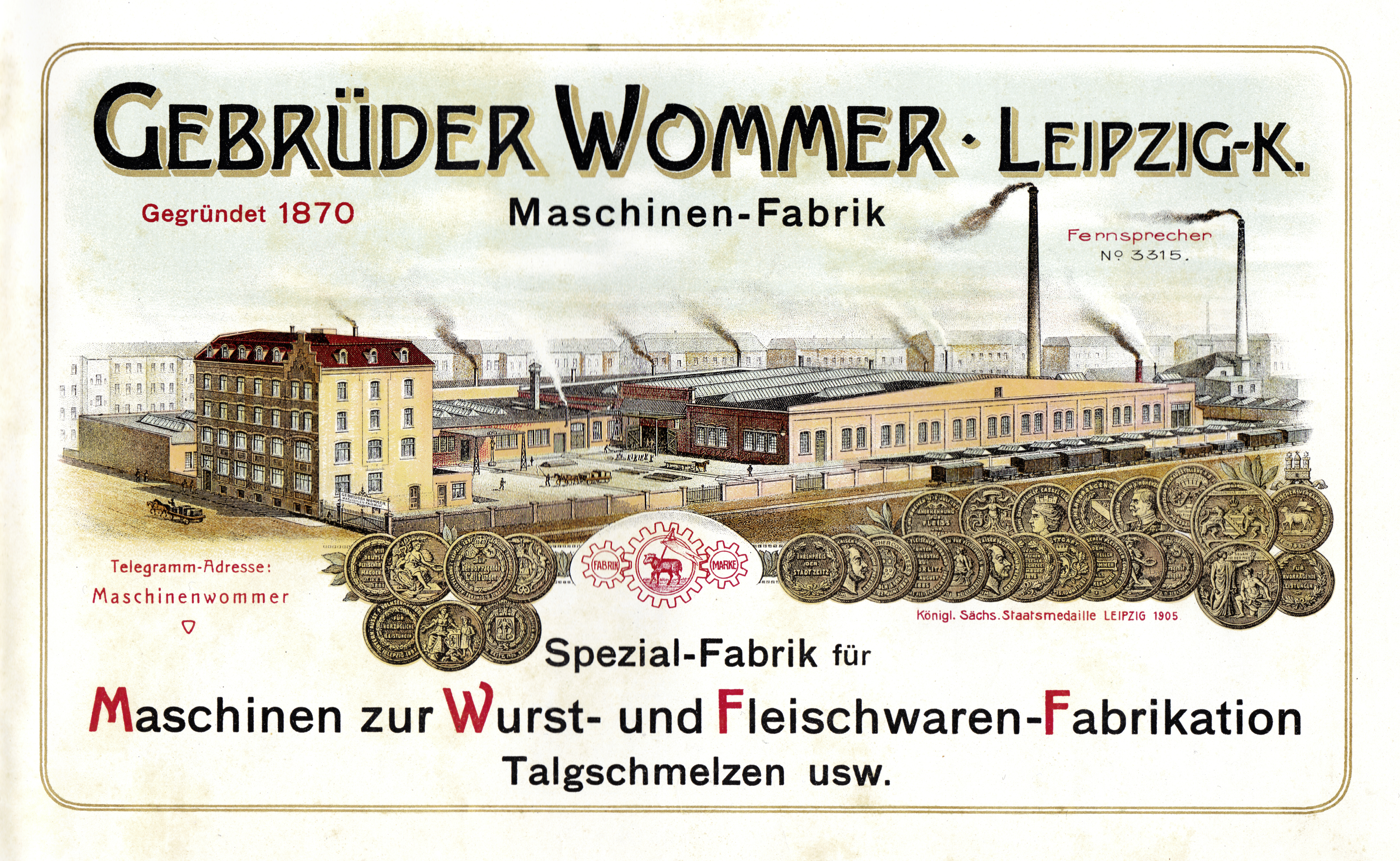 Fabrikgelände Gebrüder Wommer 1897