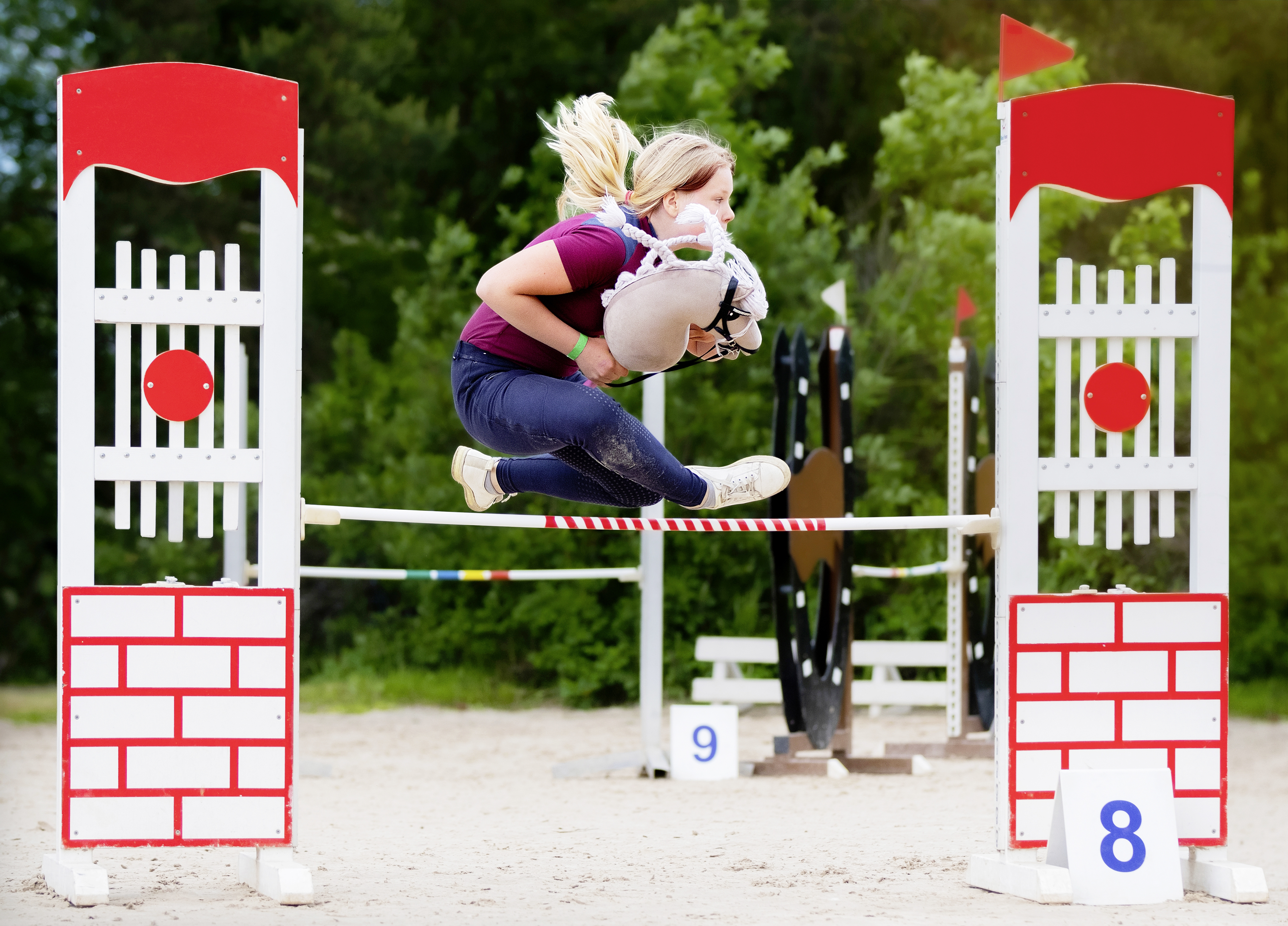 Hobby Horsing Leipzig, Mädchen auf Steckenpferd
